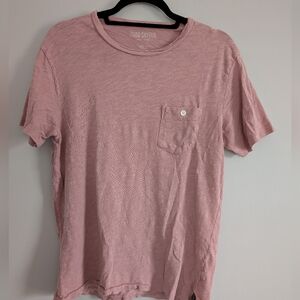 Todd Snyder Men’s Homespun Short Sleeve T-shirt with pocket Size Med Pink